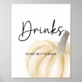 Pompoen Baby shower Drinken Teken Poster (Voorkant)