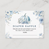 Pompoen Baby shower Dusty Blue Herfst Luier Raffle Informatiekaartje (Voorkant)