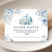 Pompoen Baby shower Dusty Blue Herfst Luier Raffle Informatiekaartje