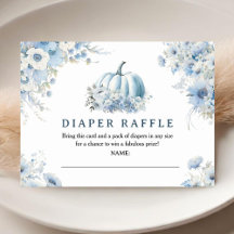 Pompoen Baby shower Dusty Blue Herfst Luier Raffle