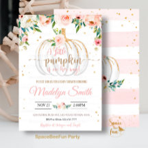 Pompoen Baby shower Een kleine pompoen is onderweg