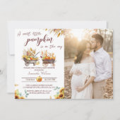 Pompoen Baby shower Een lief klein pompoen Invit Kaart (Voorkant)