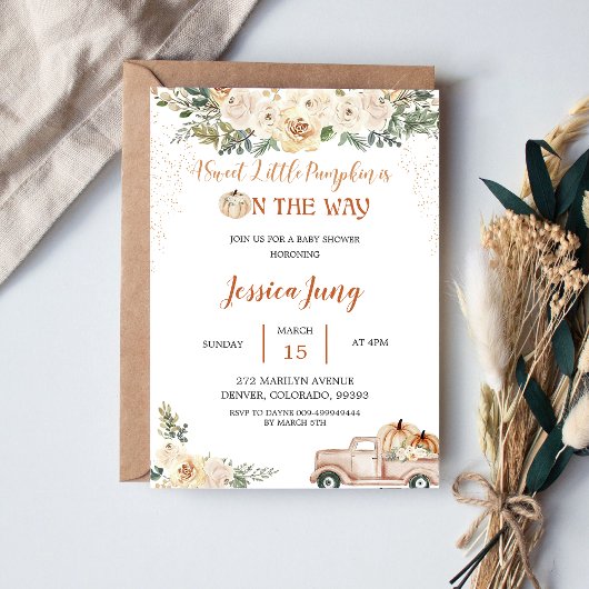 Pompoen Baby shower Een lieve kleine pompoen Kaart