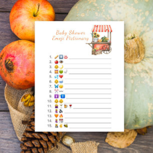Pompoen baby shower emoji Pictionary spel