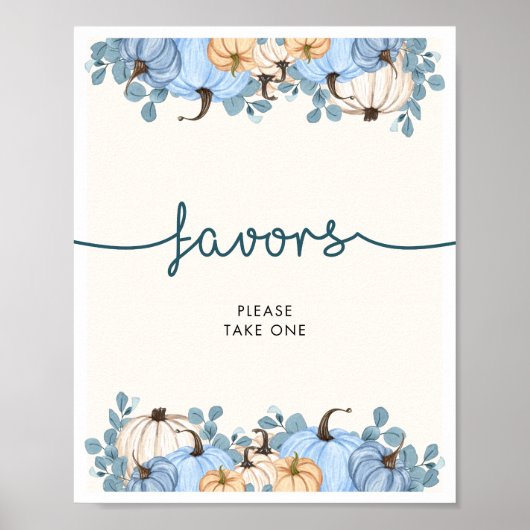 Pompoen Baby Shower Favor Bord Poster (Voorkant)