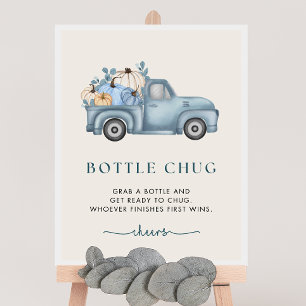 Pompoen Baby shower Fles Chug Game Sign Poster