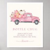 Pompoen Baby shower Fles Chug Game Sign Poster (Voorkant)
