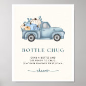 Pompoen Baby shower Fles Chug Game Sign Poster (Voorkant)