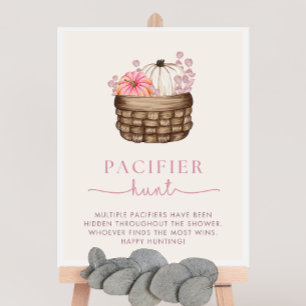 Pompoen Baby shower fopspeen jacht spel teken Poster