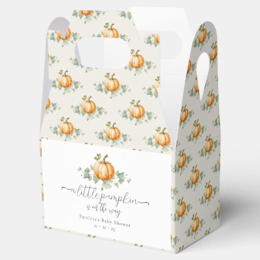 Pompoen Baby shower Geslacht Neutral Favor Box Bedankdoosjes (Geopend)
