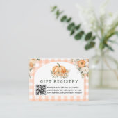 Pompoen Baby shower Gift Registry Informatiekaartje (Staand voorkant)