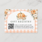 Pompoen Baby shower Gift Registry Informatiekaartje (Voorkant)