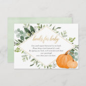 Pompoen baby shower groen boek in plaats van kaart (Voorkant / Achterkant)