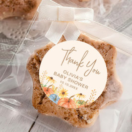 Pompoen Baby shower gunst Ronde Sticker