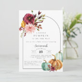 Pompoen Baby shower Herfst Baby shower Uitnodiging (Staand voorkant)