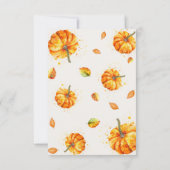 Pompoen Baby Shower Herfst Bedankkaart (Achterkant)