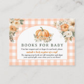 Pompoen Baby shower Herfst Boeken voor Baby Informatiekaartje (Voorkant)