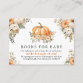 Pompoen Baby shower Herfst Boeken voor Baby Informatiekaartje (Voorkant)