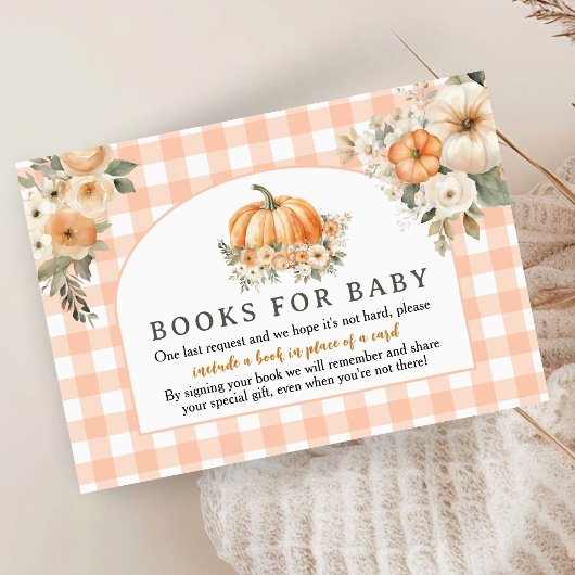 Pompoen Baby shower Herfst Boeken voor Baby Informatiekaartje