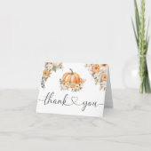 Pompoen Baby shower Herfst Herfst Opgevouwen Dank  Bedankkaart (Voorkant)