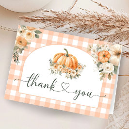 Pompoen Baby shower Herfst Herfst Opgevouwen Dank  Bedankkaart