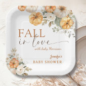 Pompoen Baby shower Herfst in Liefde Boho Papier Papieren Bordje