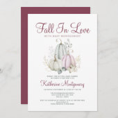 Pompoen Baby shower Herfst In Liefde Elegant Autum Kaart (Voorkant / Achterkant)