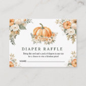 Pompoen Baby shower Herfst Luier Raffle Enclosure Informatiekaartje (Voorkant)