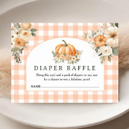 Pompoen Baby shower Herfst Luier Raffle Enclosure Informatiekaartje