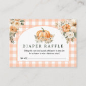 Pompoen Baby shower Herfst Luier Raffle Enclosure Informatiekaartje (Voorkant)