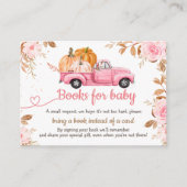 Pompoen Baby shower Herfst Roze Truck Boeken voor  Informatiekaartje (Voorkant)