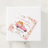 Pompoen Baby shower Herfst Roze Truck Dank u Bedankjes Labels (In situ)