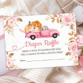 Pompoen Baby shower Herfst Roze Truck Luier Raffle Informatiekaartje
