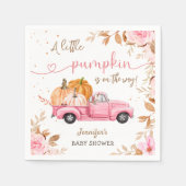 Pompoen Baby shower Herfst Roze Truck Party Paper Servet (Voorkant)