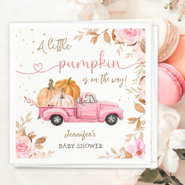 Pompoen Baby shower Herfst Roze Truck Party Paper Servet