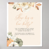 Pompoen Baby shower Hoe groot is haar buikteken Poster (Voorkant)