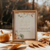 Pompoen Baby shower Hoe groot is haar buikteken Poster