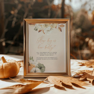 Pompoen Baby shower Hoe groot is haar buikteken Poster