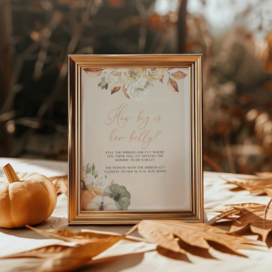 Pompoen Baby shower Hoe groot is haar buikteken Poster