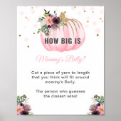 Pompoen Baby shower Hoe groot is mama's buik spel Poster (Voorkant)