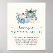 Pompoen Baby shower Hoe groot is mama's buikteken Poster (Voorkant)