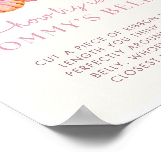 Pompoen Baby shower Hoe groot is mama's buikteken Poster (Hoek)