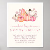 Pompoen Baby shower Hoe groot is mama's buikteken Poster (Voorkant)