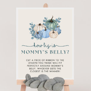 Pompoen Baby shower Hoe groot is mama's buikteken Poster