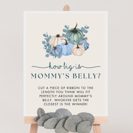 Pompoen Baby shower Hoe groot is mama's buikteken Poster