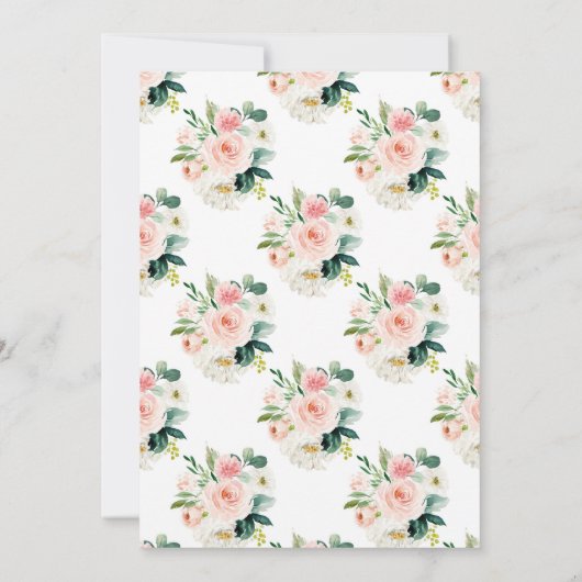 Pompoen Baby shower Invitation Blush Roze En Goud Kaart (Achterkant)