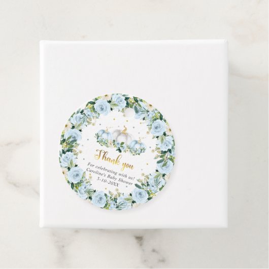 Pompoen Baby shower Jongen Herfst Pompoen Gift Bedankjes Labels (In situ)