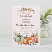 pompoen Baby shower Kaart (Staand voorkant)