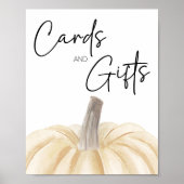 Pompoen Baby shower Kaart en Geschenken Teken Poster (Voorkant)