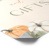Pompoen Baby shower Kaart en Geschenken Teken Poster (Hoek)